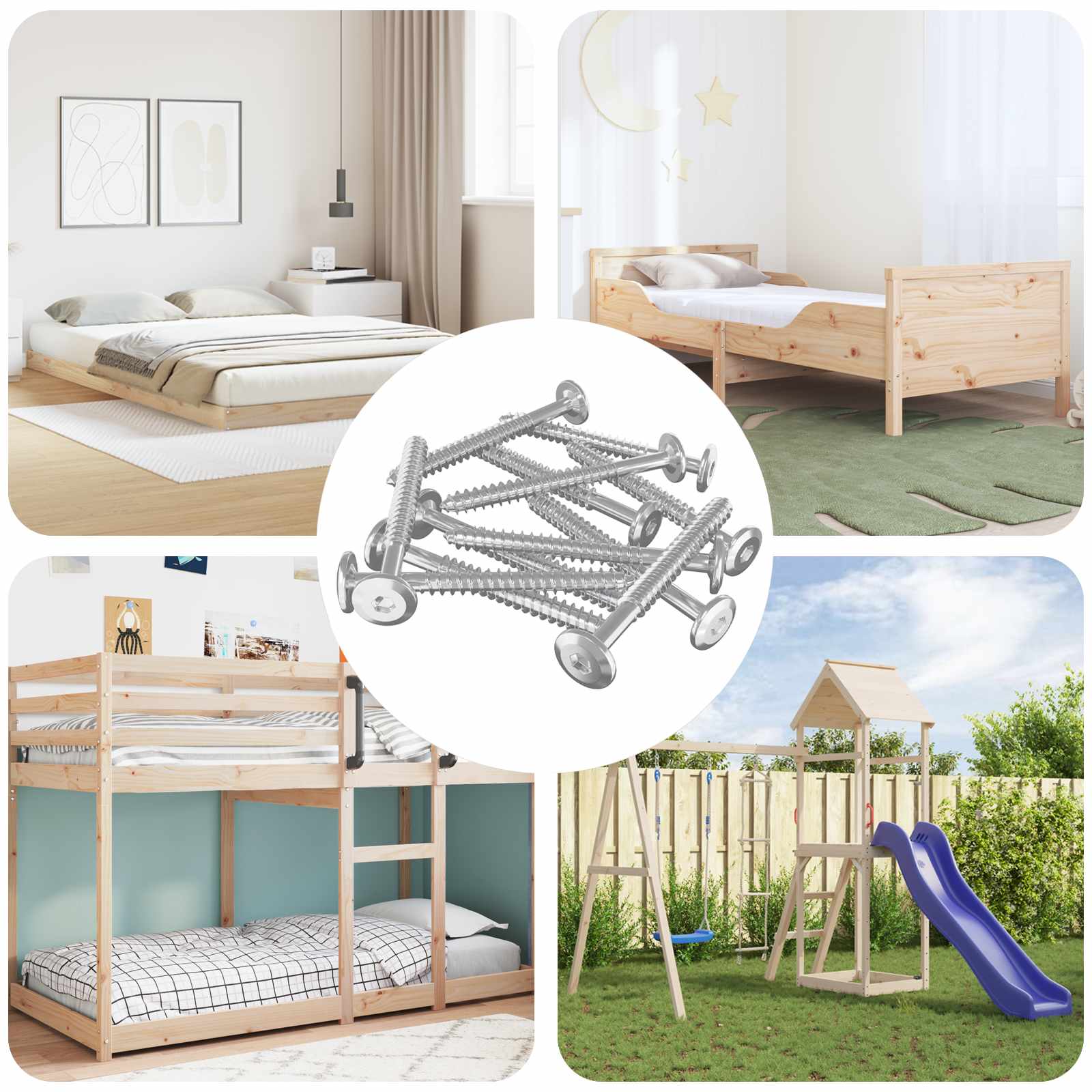 vidaXL Holzschrauben 12 pcs Silber M6 x 70 mm Stahl