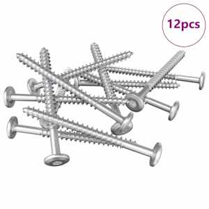 Dřevěné šrouby 12 pcs Stříbrná M6 x 70 mm Ocel - obrázek 2
