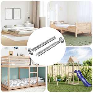 Pohištveni vijaki 2 pcs srebrna M6 x 60 mm Jeklo