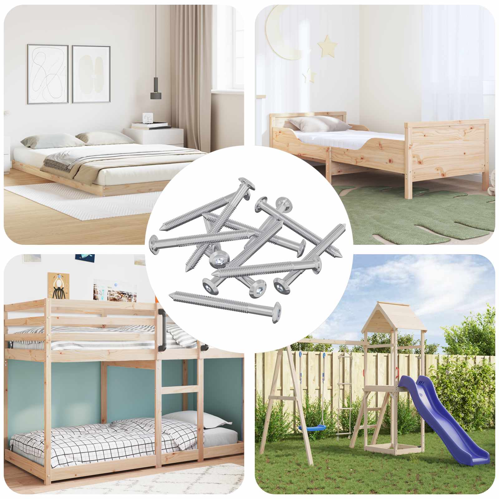 vidaXL Möbel-Schrauben 1600 pcs Silber Stahl