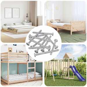 Pohištveni vijaki 12 pcs srebrna M6 x 85 mm Jeklo