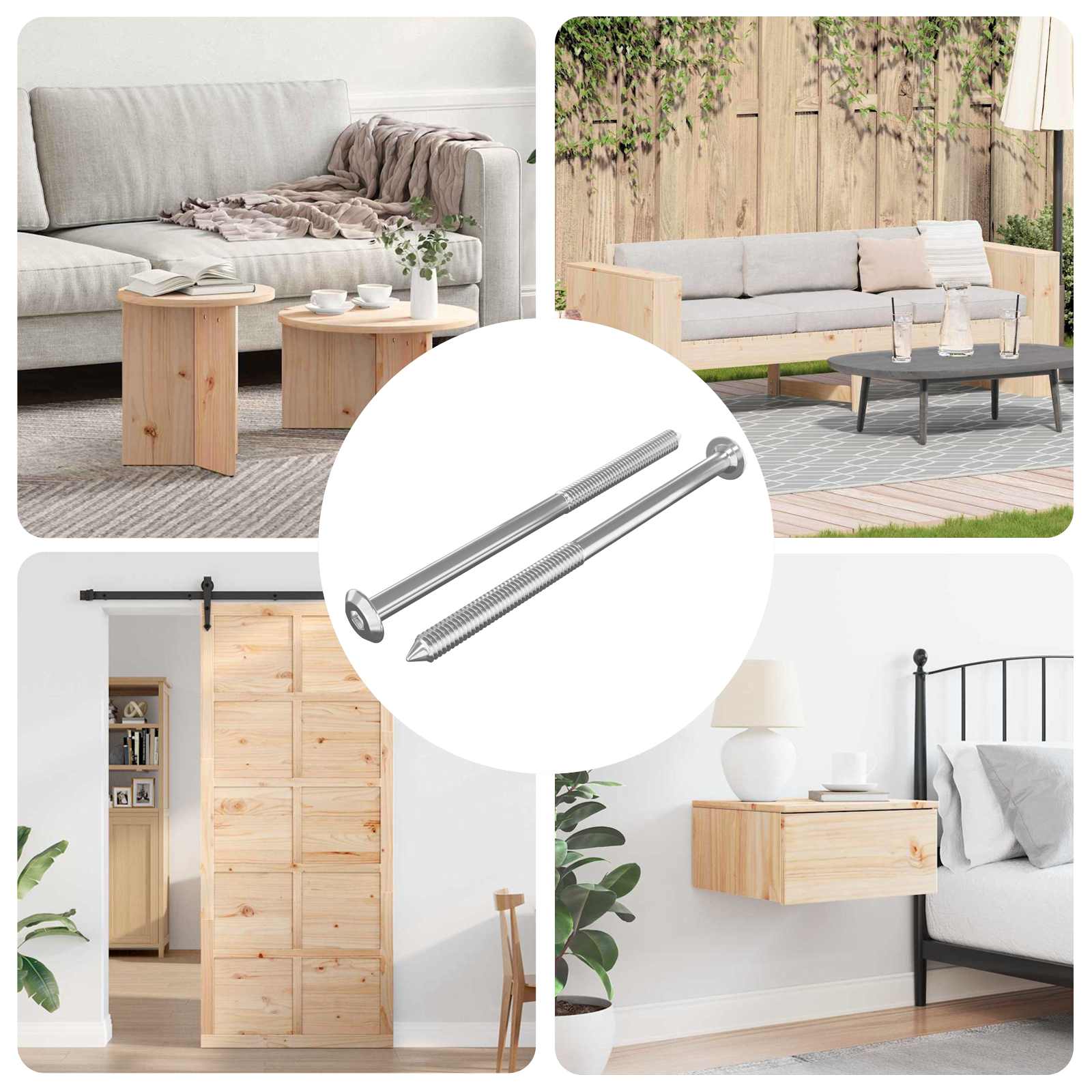 vidaXL Șuruburi pentru mobilă 2 pcs Argintiu M6 x 100 mm Oțel