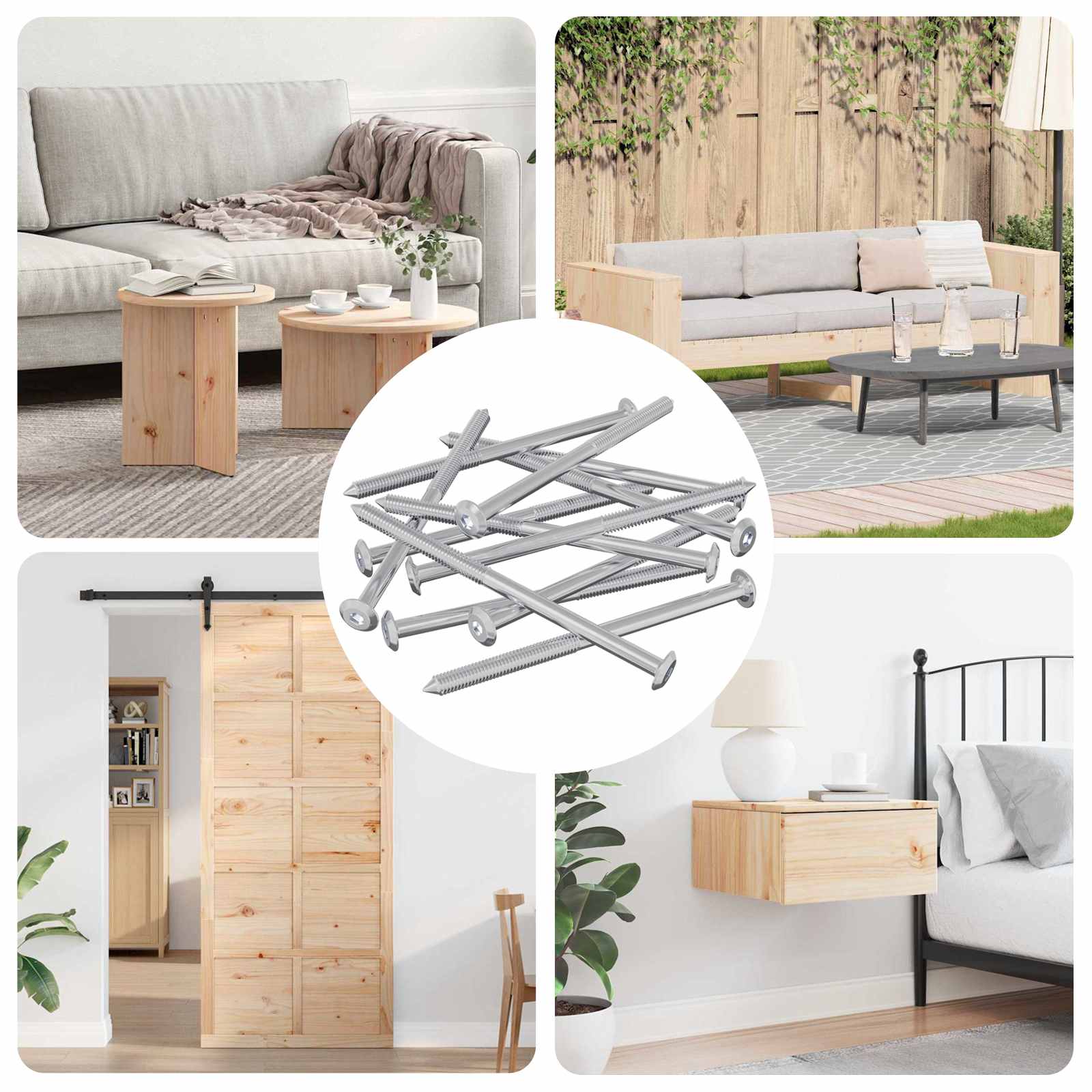 vidaXL Șuruburi pentru mobilă 12 pcs Argintiu M6 x 100 mm Oțel