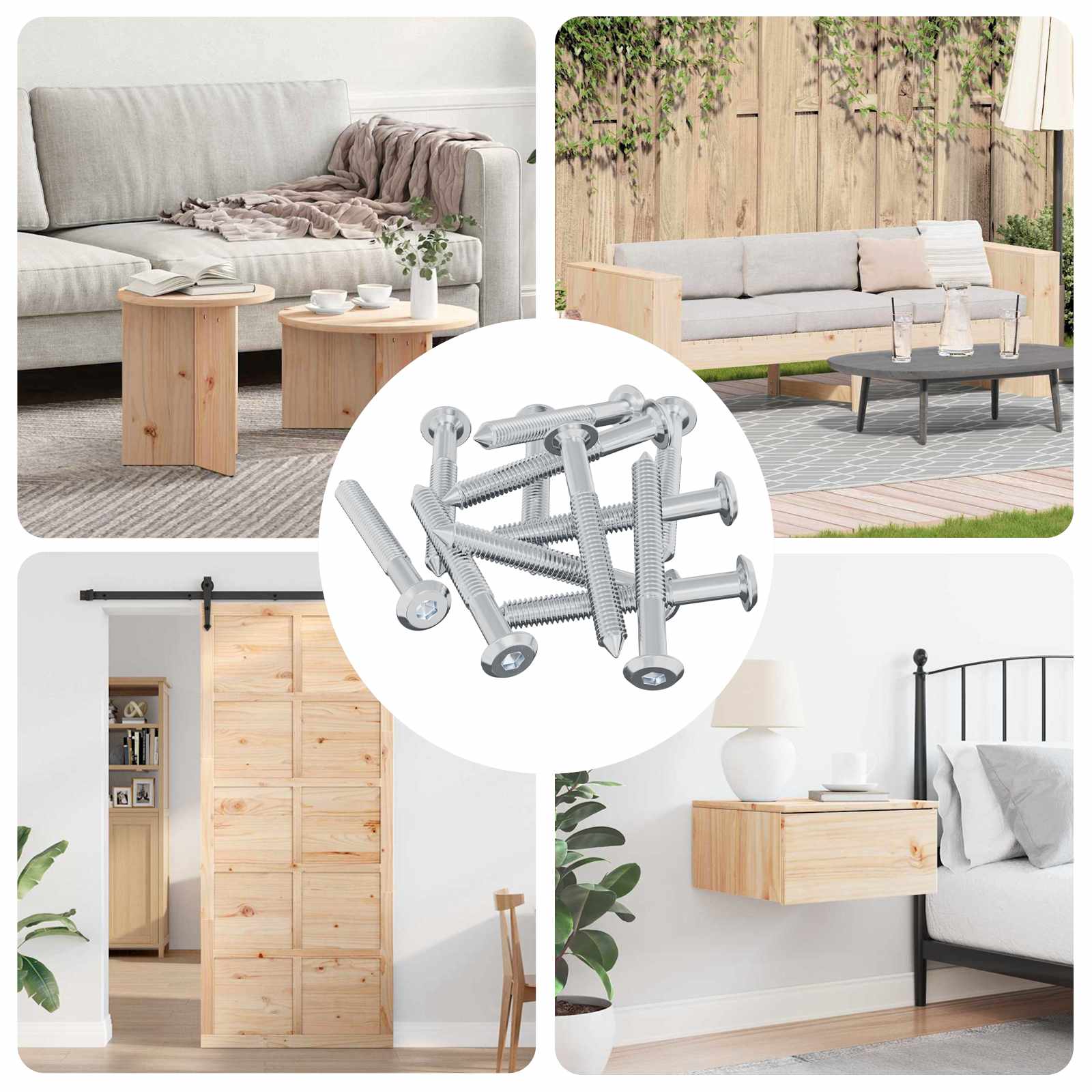 vidaXL Schraube 1800 pcs Silber M6 x 50 mm Stahl