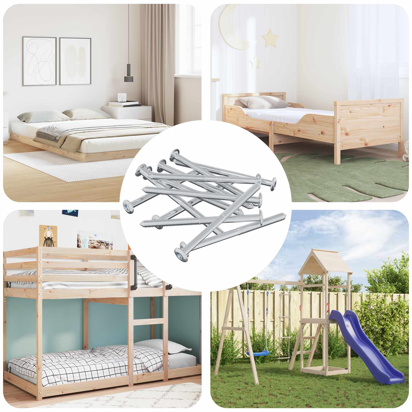 vidaXL Schraube 1200 pcs Silber M6 x 85 mm Stahl