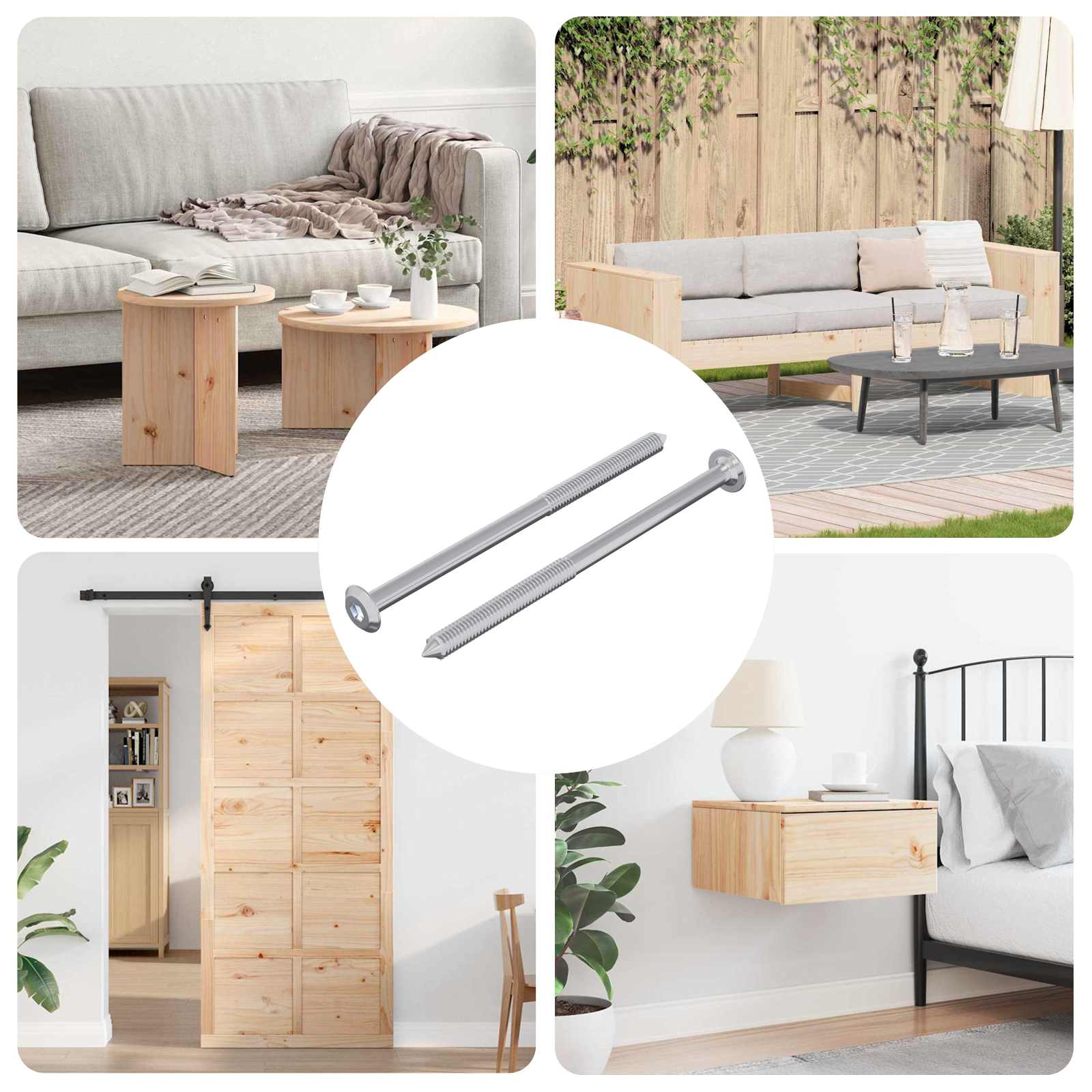 Vijak 2 pcs srebrna M6 x 100 mm Jeklo