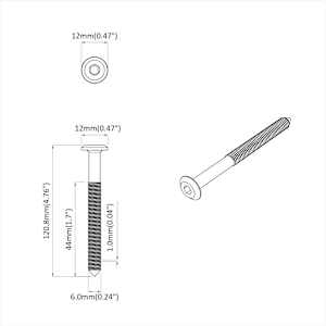 Šroub 12 pcs Stříbrná M6 x 100 mm Ocel - obrázek 6