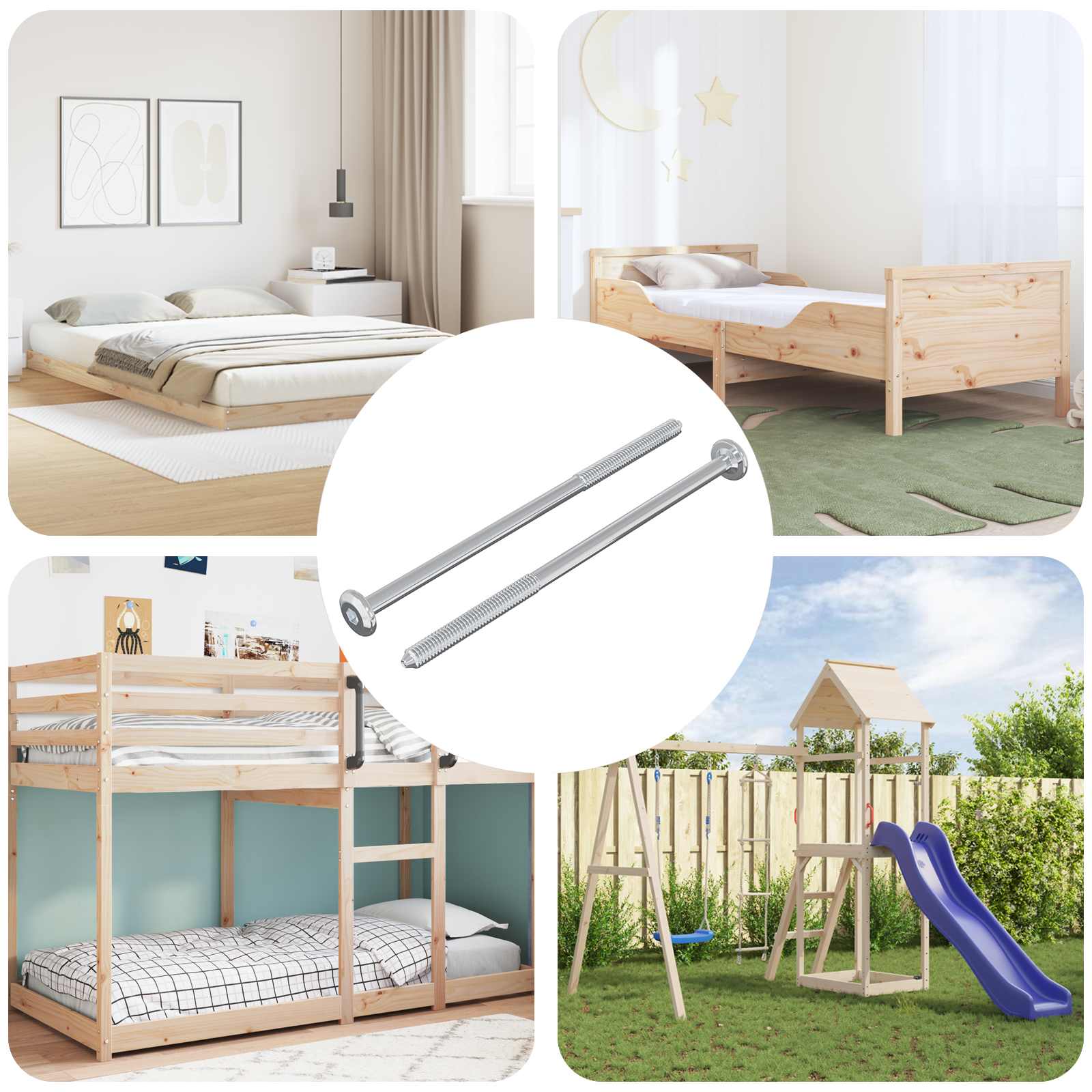 vidaXL Șurub 2 pcs Argintiu M6 x 120 mm Oțel