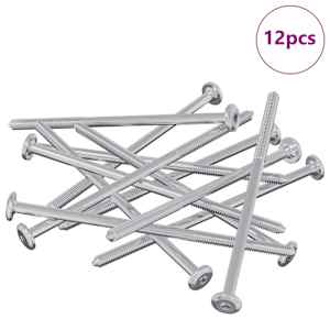 Šroub 12 pcs Stříbrná M6 x 120 mm Ocel - obrázek 2