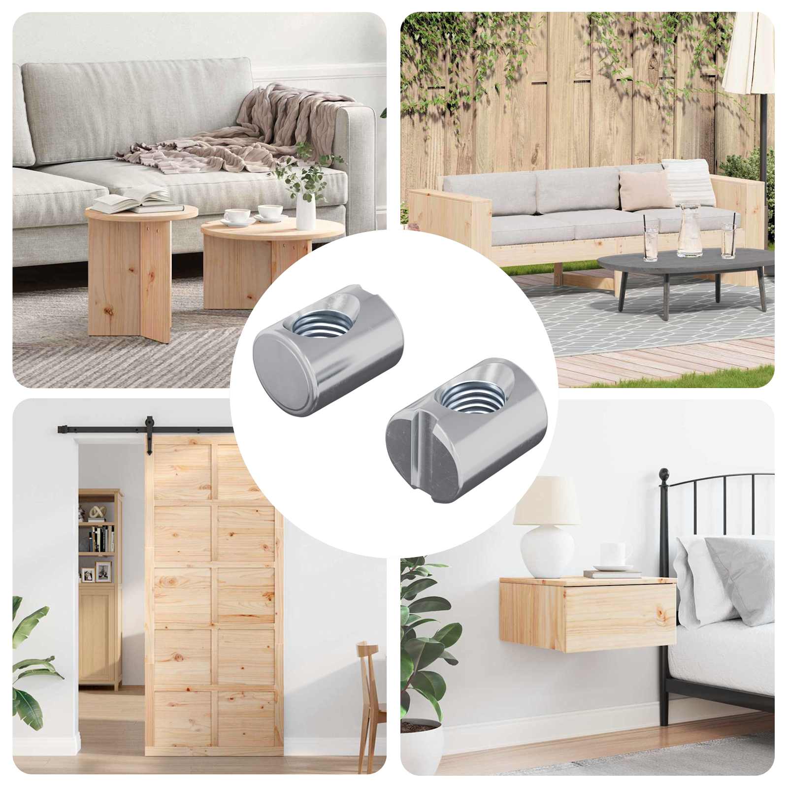 vidaXL Zylindermuttern 2 pcs M6 x 13 mm (Gewindedurchmesser x H)