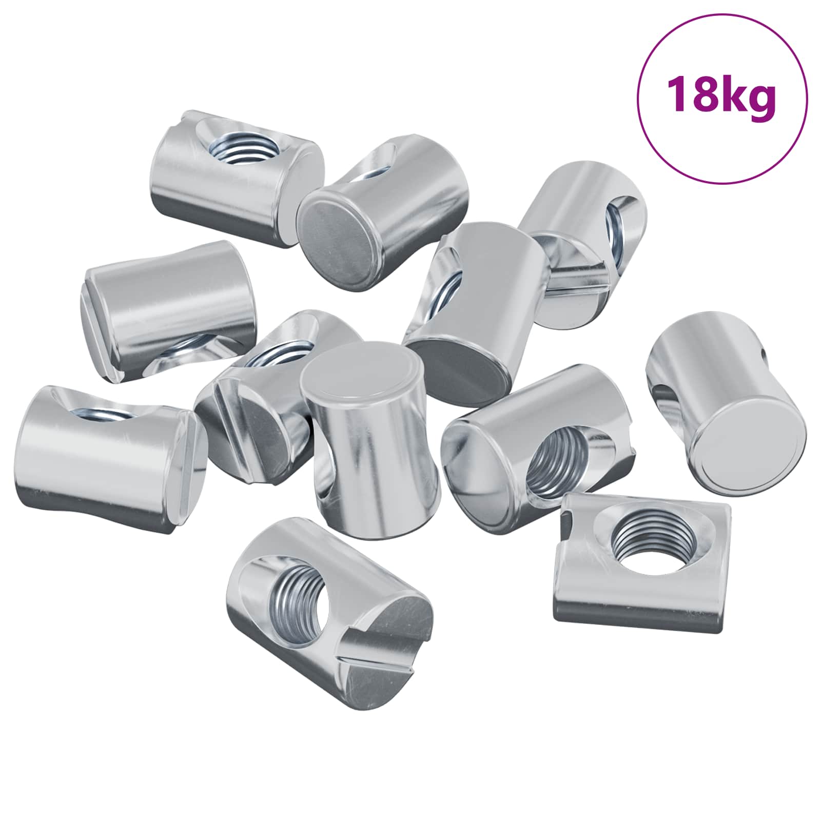vidaXL Zylindermuttern 3462 pcs Silber M6 x 13 mm Metall