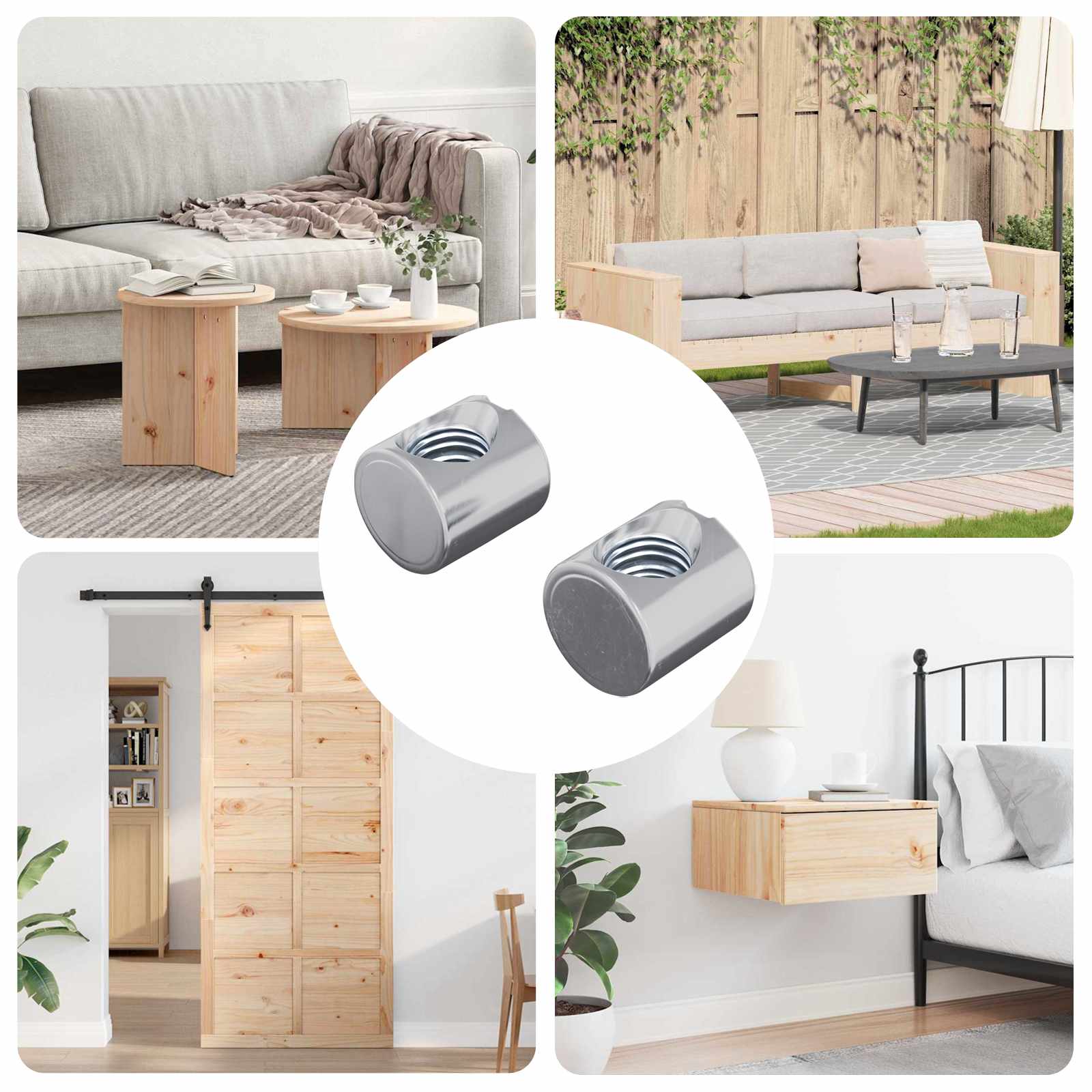 Vijaki v obliki sodčka 2 pcs srebrna M6 x 12 mm Kovina