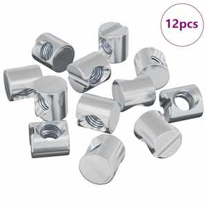 Plechové matice 12 pcs Stříbrná M6 x 12 mm Kov - obrázek 2