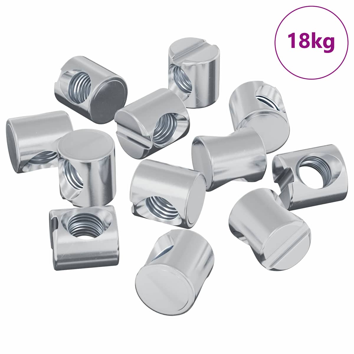 Tønde møtrikker 4500 stk. Sølv M6 x 12 mm Metal - Billede 2