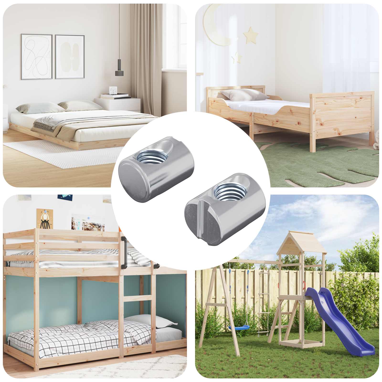 vidaXL Fassmutter 2 pcs Silber M6 x 13 mm Eisen