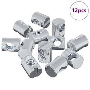 Válcová matice 12 pcs Stříbrná M6 x 13 mm Železo - obrázek 2