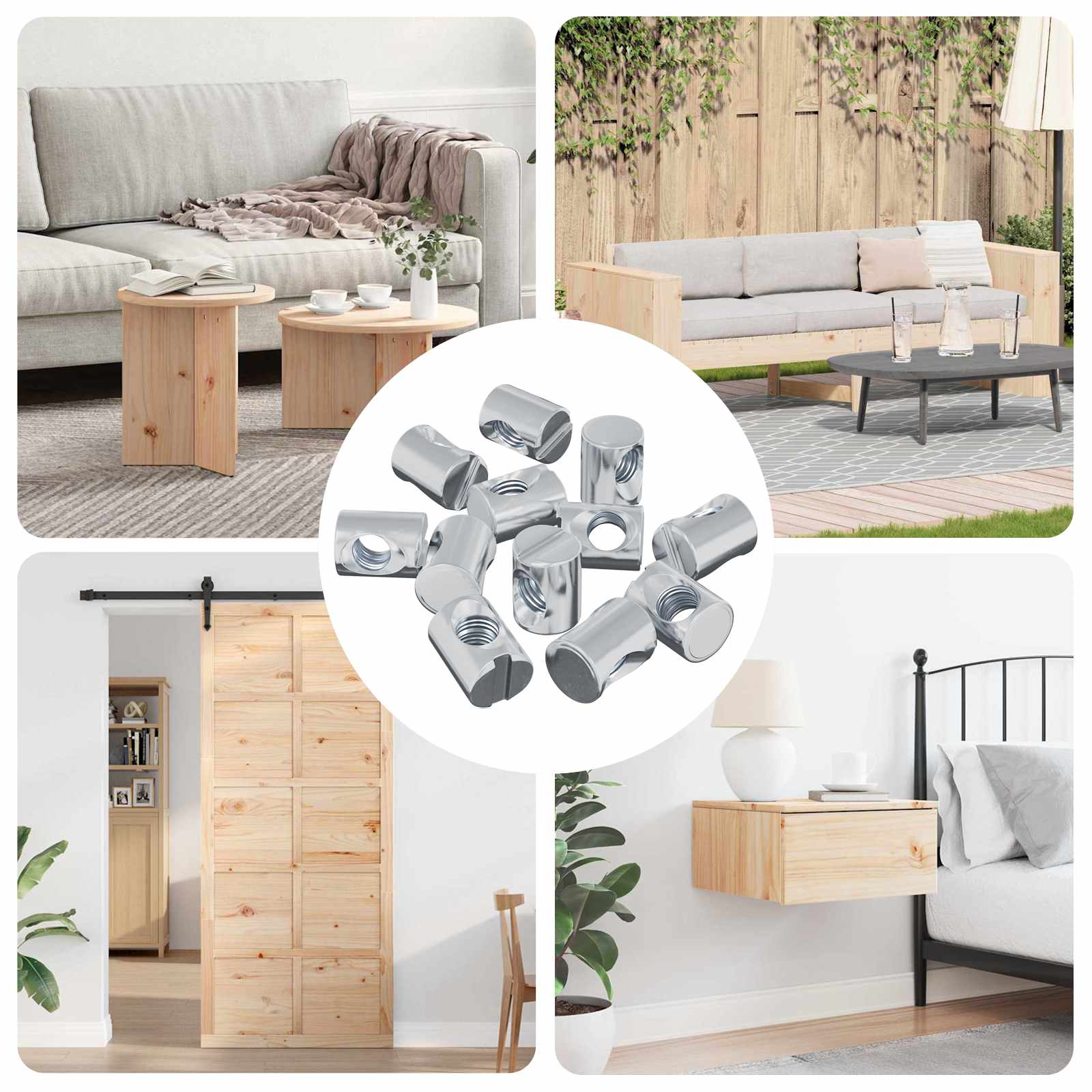 vidaXL Möbelzylinder-Mutter 3462 pcs Zink-beschichtet M6 x 13 mm Eisen