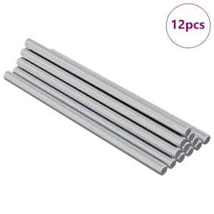 Závitová tyč 12 pcs Stříbrná 6 x 120 mm Ocel - obrázek 2