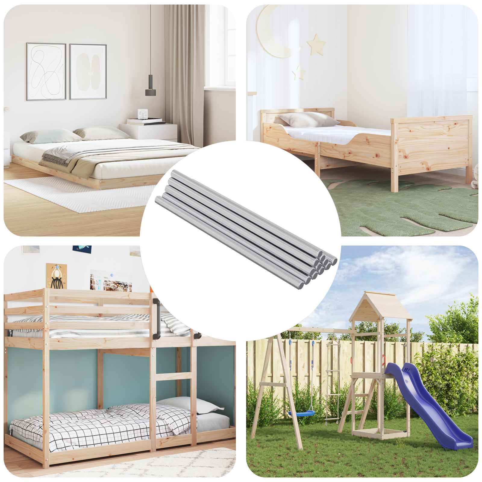 vidaXL Gewindestange 800 pcs Silber Stahl