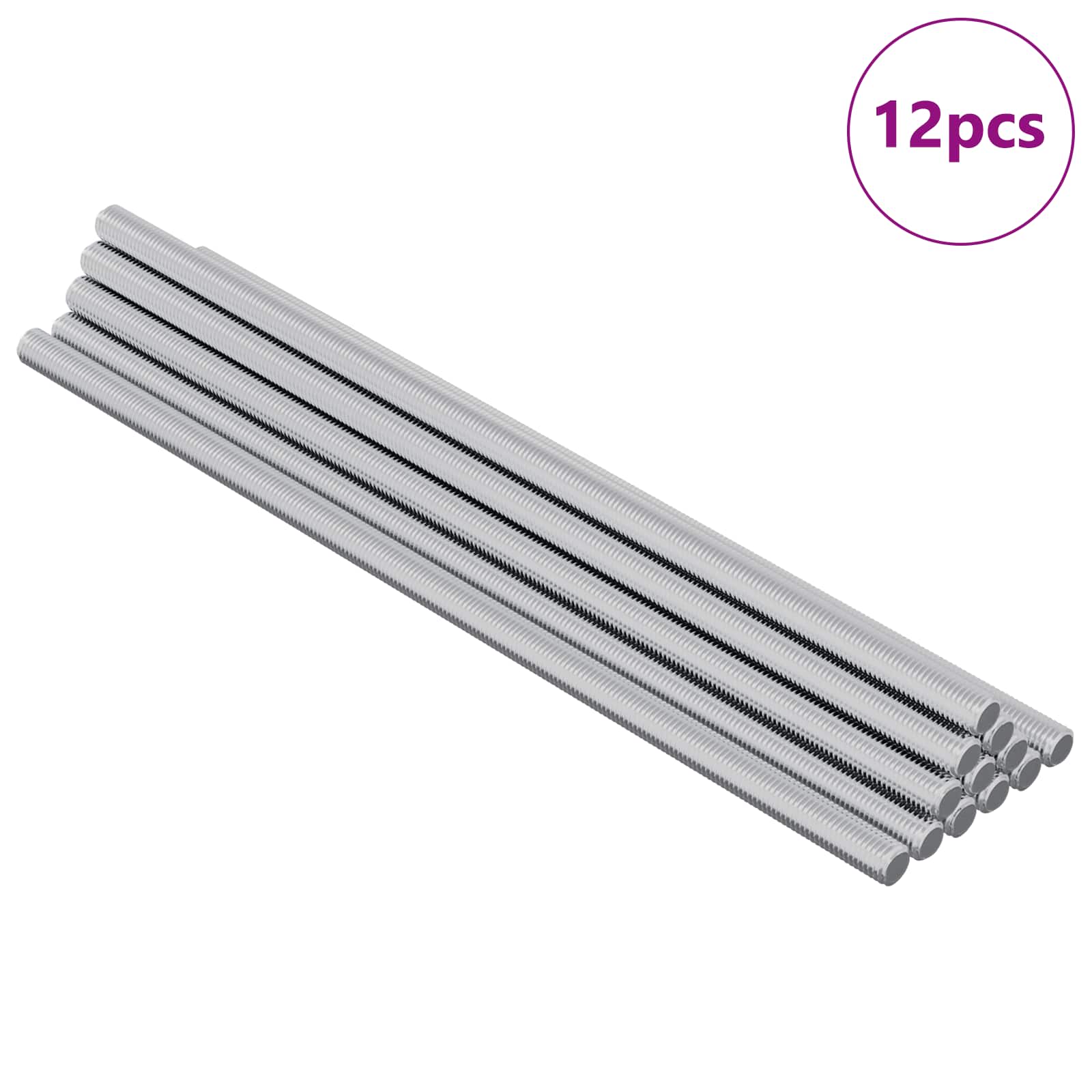Thumbnail - vidaXL Gewindestange 12 pcs Silber 6 x 170 mm Stahl