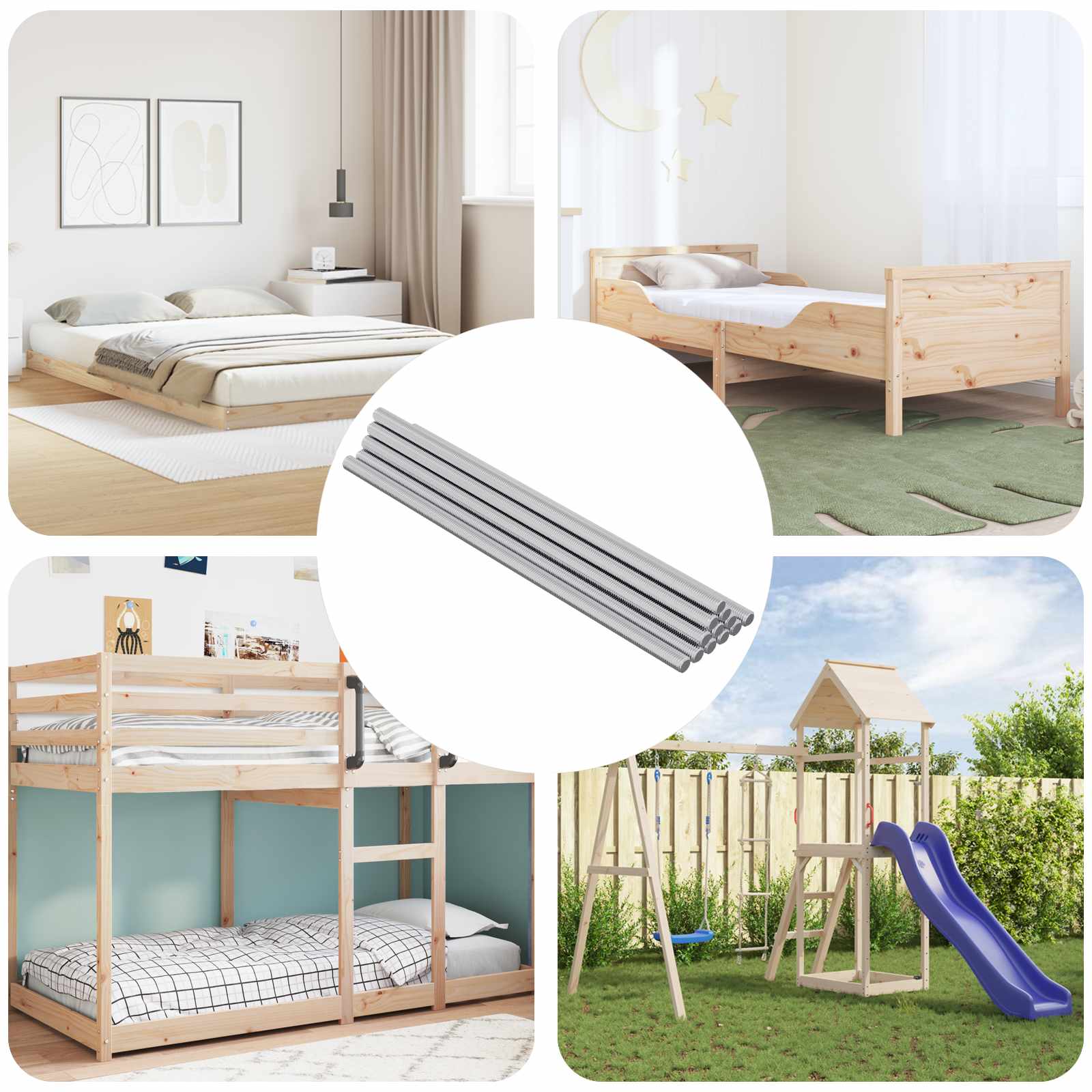 vidaXL Gewindestange 600 pcs Silber Stahl