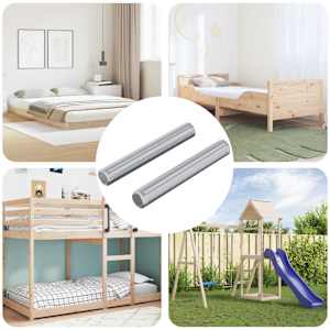 Navojna palica 2 pcs srebrna 8 x 55 mm Jeklo