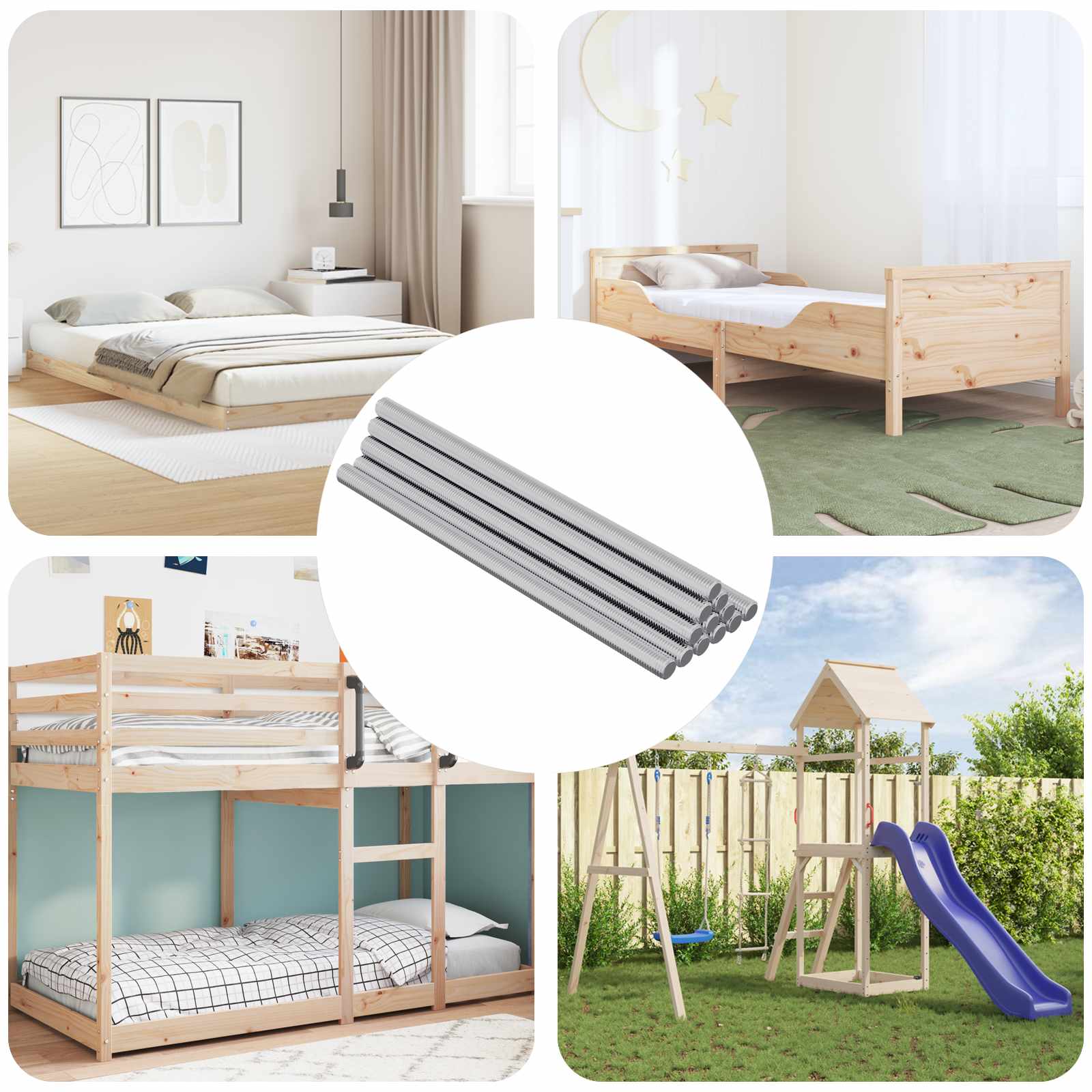 vidaXL Gewindestangen 12 pcs Silber M6 x 120 mm Metall