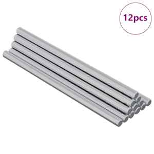 Šroubové tyče 12 pcs Stříbrná M6 x 120 mm Kov - obrázek 3