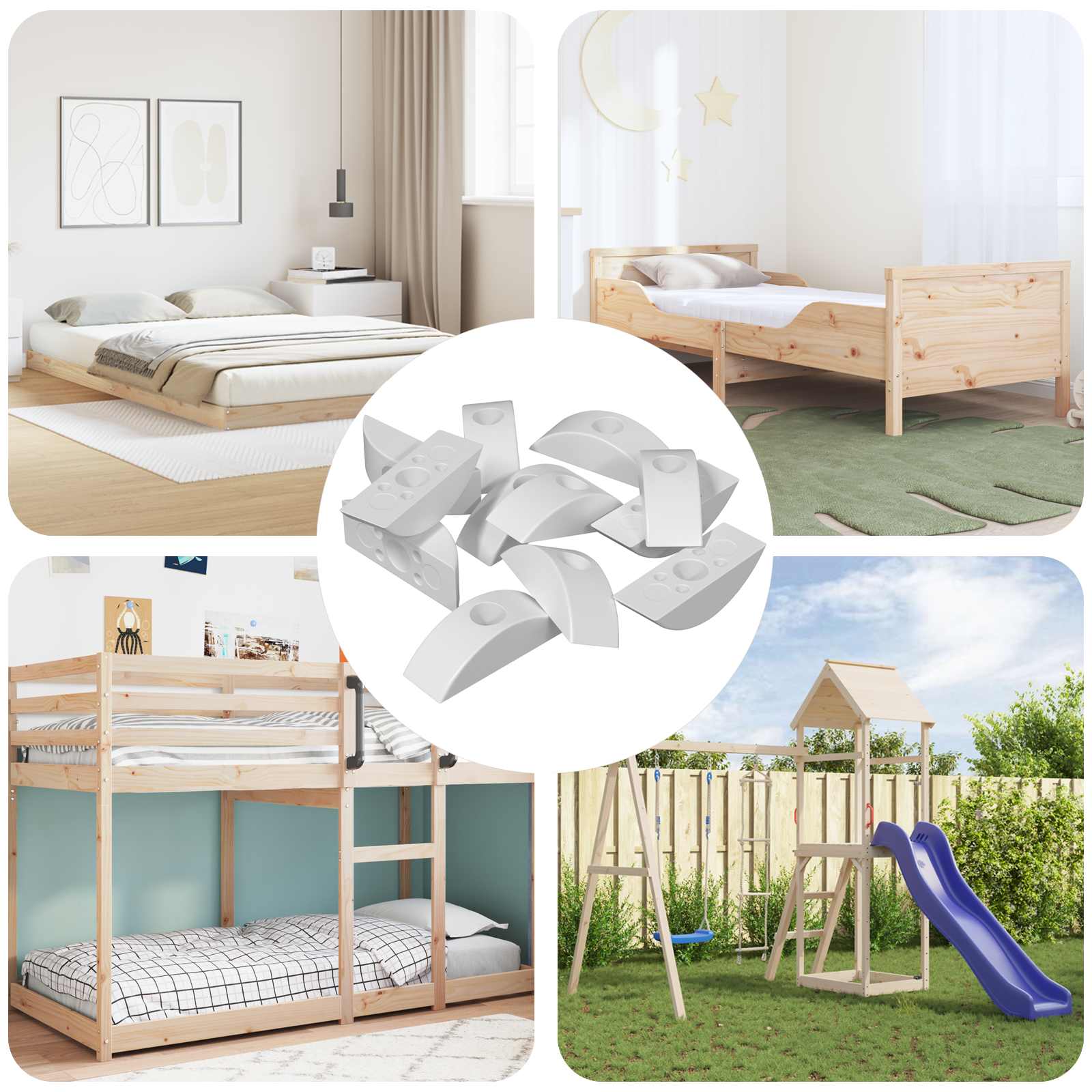 vidaXL Halbmond Waschscheibe 12 pcs Weiß M6 Polypropylen