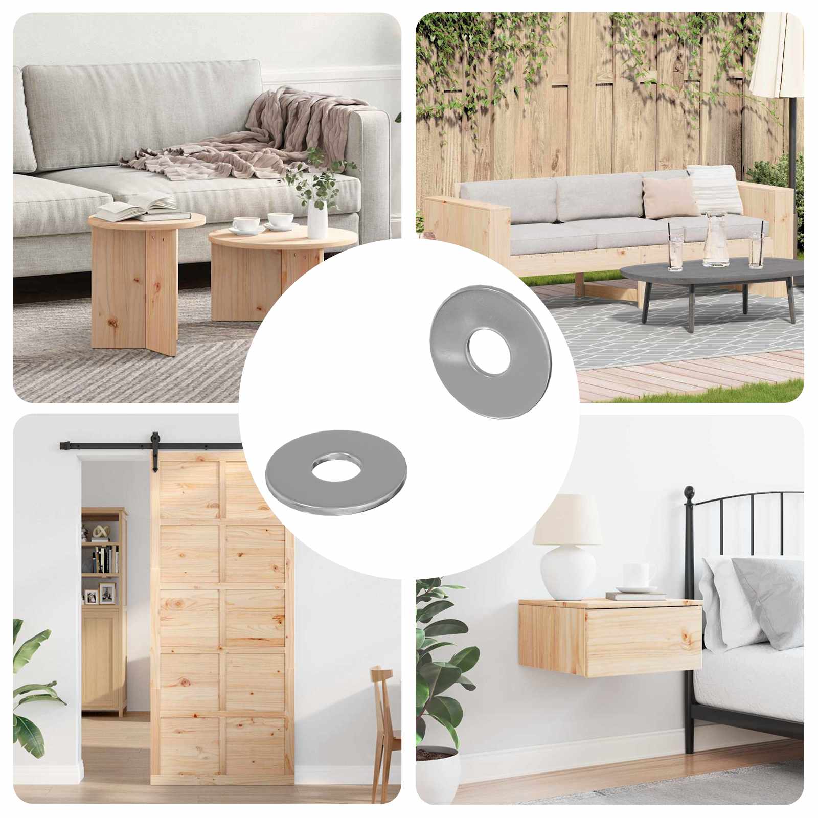 Podložke 2 pcs srebrna 18 x 18 x 1,2 mm elezo