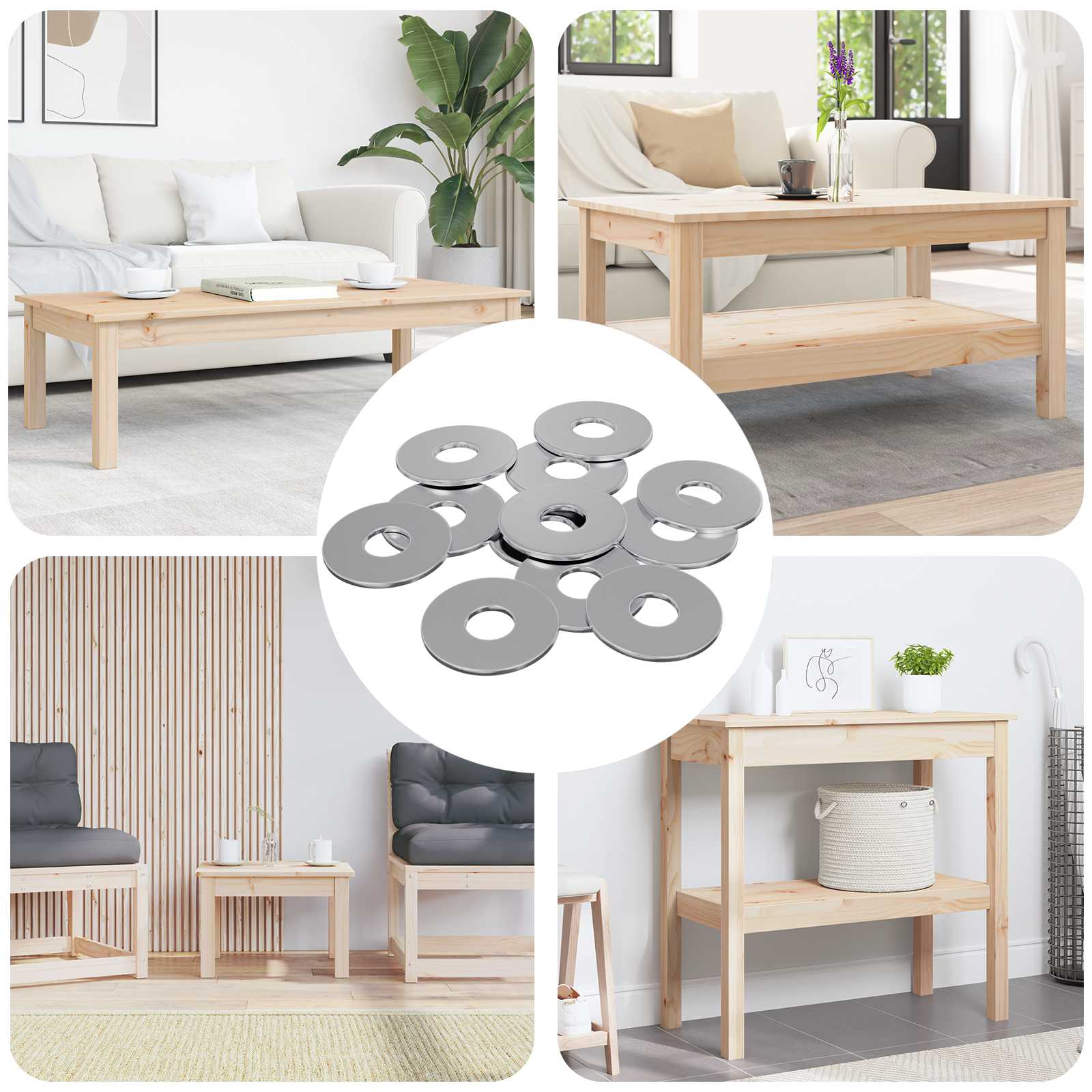 vidaXL Unterlegscheiben 12 pcs Silber 18 x 18 x 1,2 mm Eisen