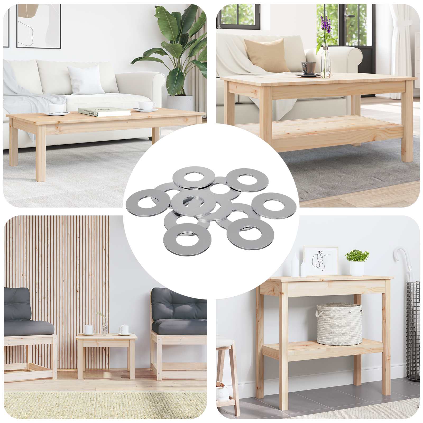 vidaXL Unterlegscheiben 11842 pcs Silber Eisen