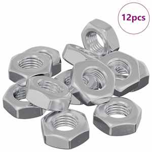 Šestihranná matice 12 pcs Stříbrná m8 Kov - obrázek 3