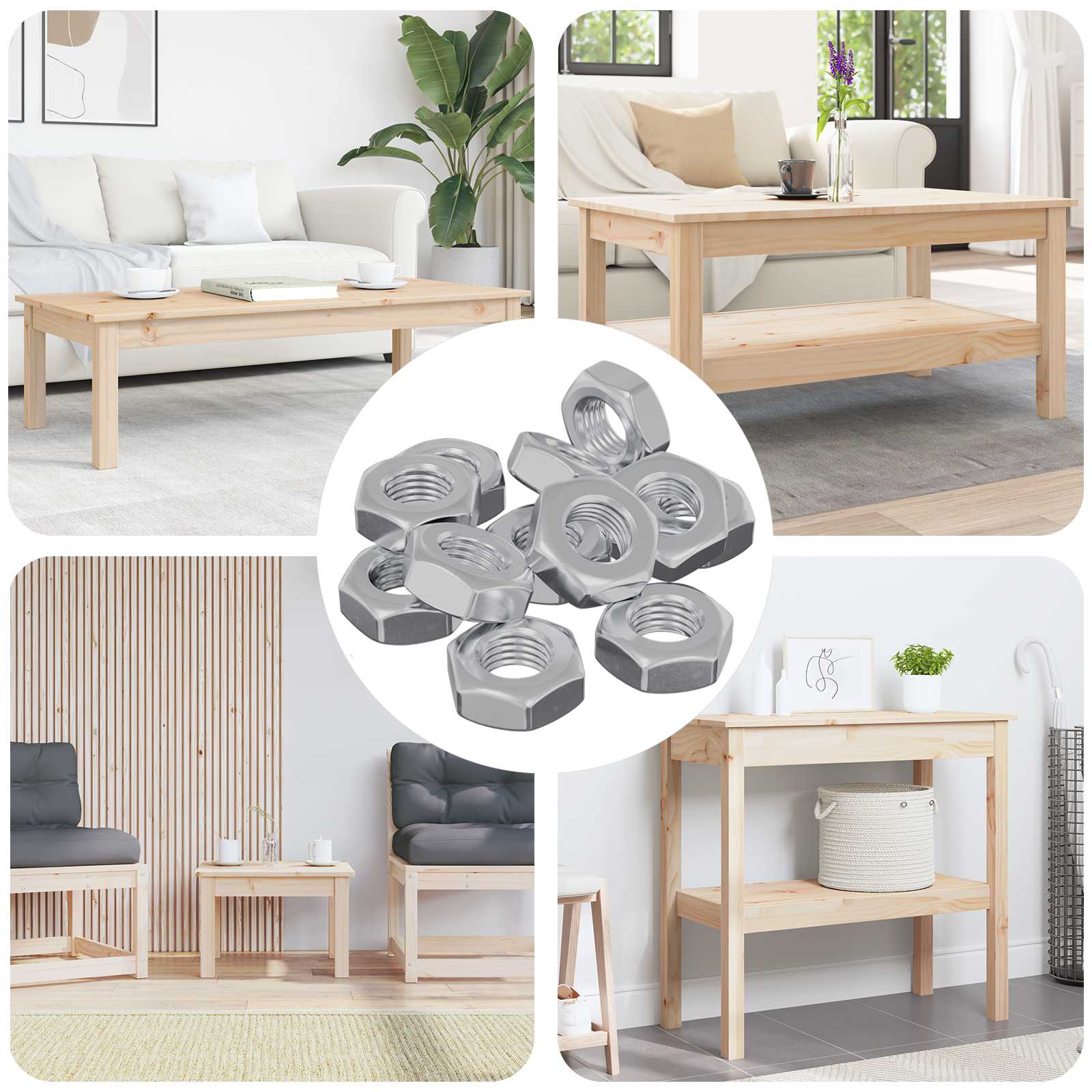 vidaXL Sechskantmuttern 3600 pcs Silber Eisen