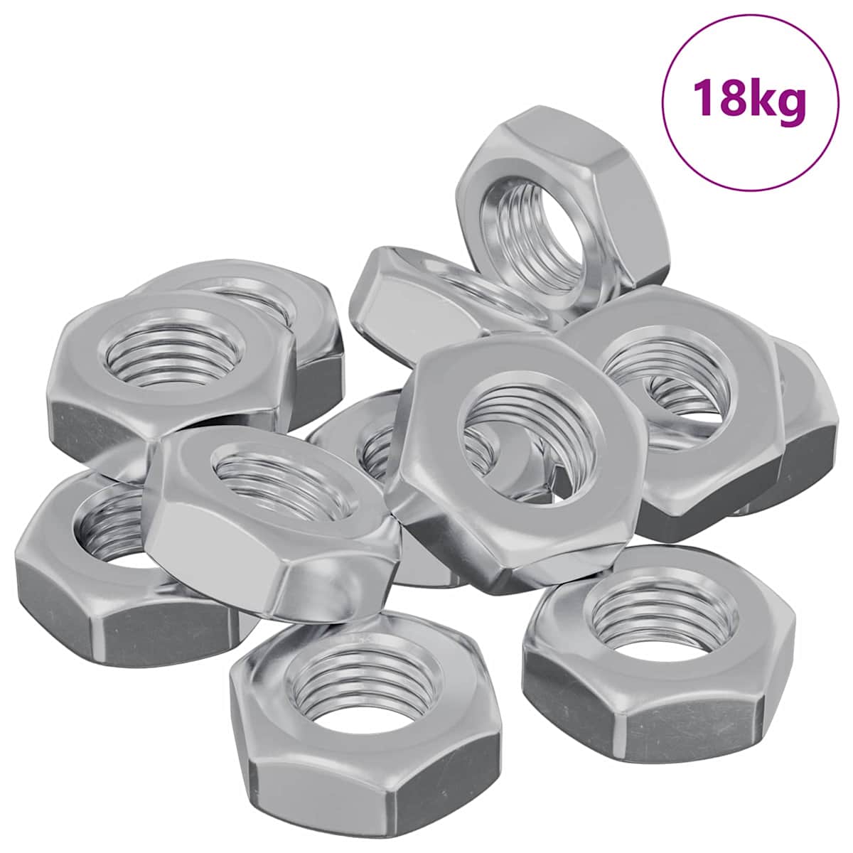 Sekskantmøtrik 3600 stk. Sølv Metal - Billede 3