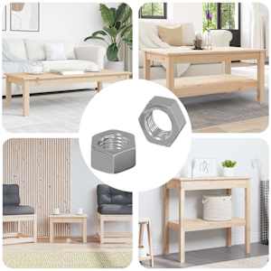 Šestihranná matice 2 pcs Stříbrná M6 Kov