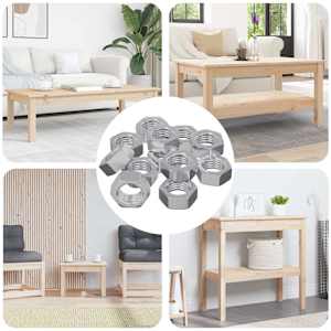 Šesterokotna matica 12 pcs srebrna M6 Kovina