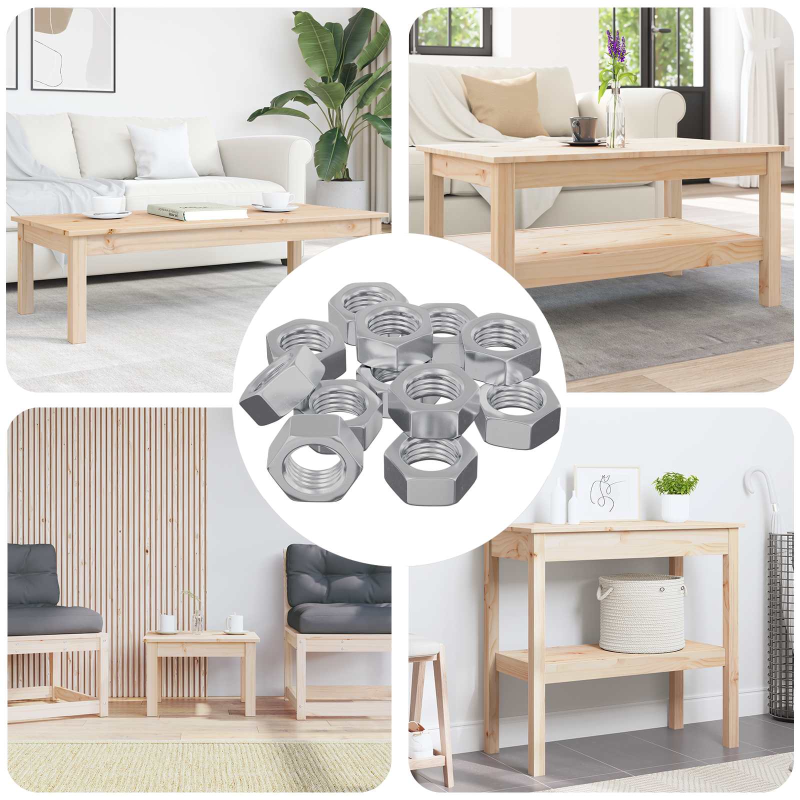 vidaXL Sechskantmutter 9000 pcs Silber Eisen