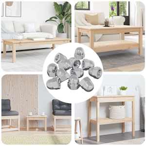 Kaštanové matice 12 pcs Stříbrná 12,8 x 12,8 x 6,5 cm Železo - obrázek 1