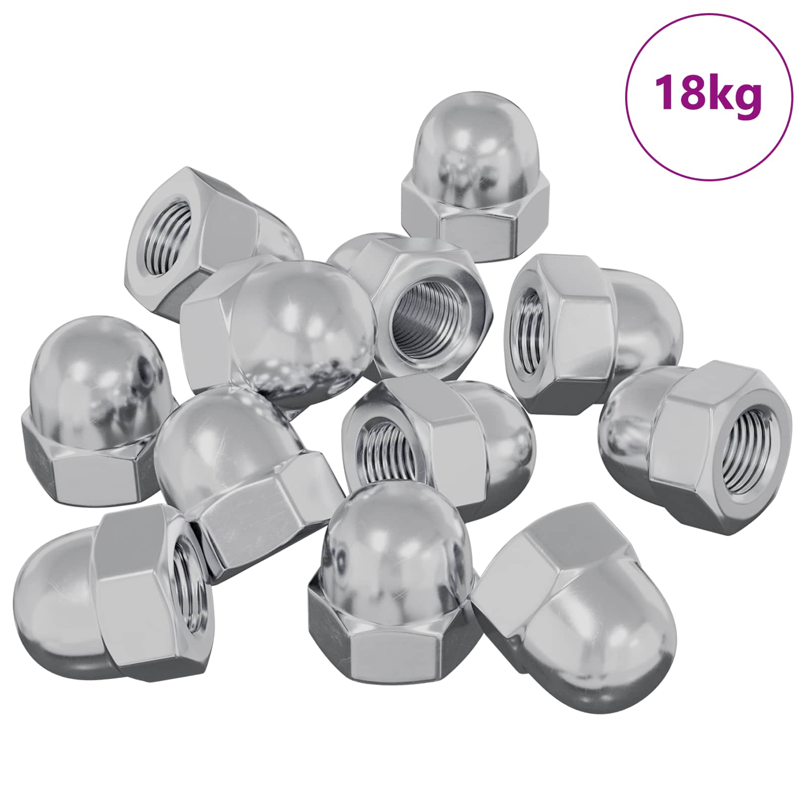 Thumbnail - vidaXL Eichelmuttern 3913 pcs Silber Eisen