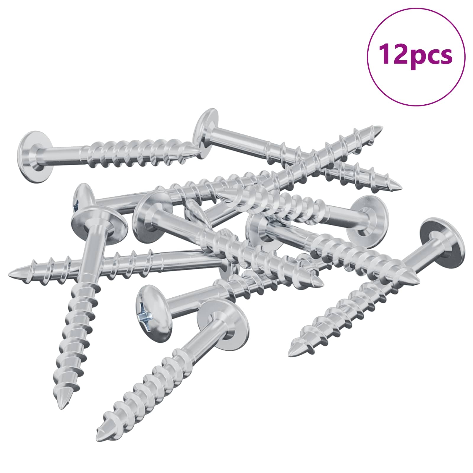 Vijak 12 pcs srebrna 9,8 x 35 mm elezo - slika 2