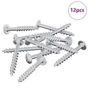Šroub 12 pcs Stříbrná 9,8 x 35 mm Železo - obrázek 2