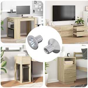 Vijaki s countersunk glavico 2 pcs srebrna M4 x 6 mm Jeklo