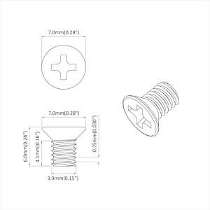 Hřebíky s opatřenou hlavou 2 pcs Stříbrná M4 x 6 mm Ocel - obrázek 6