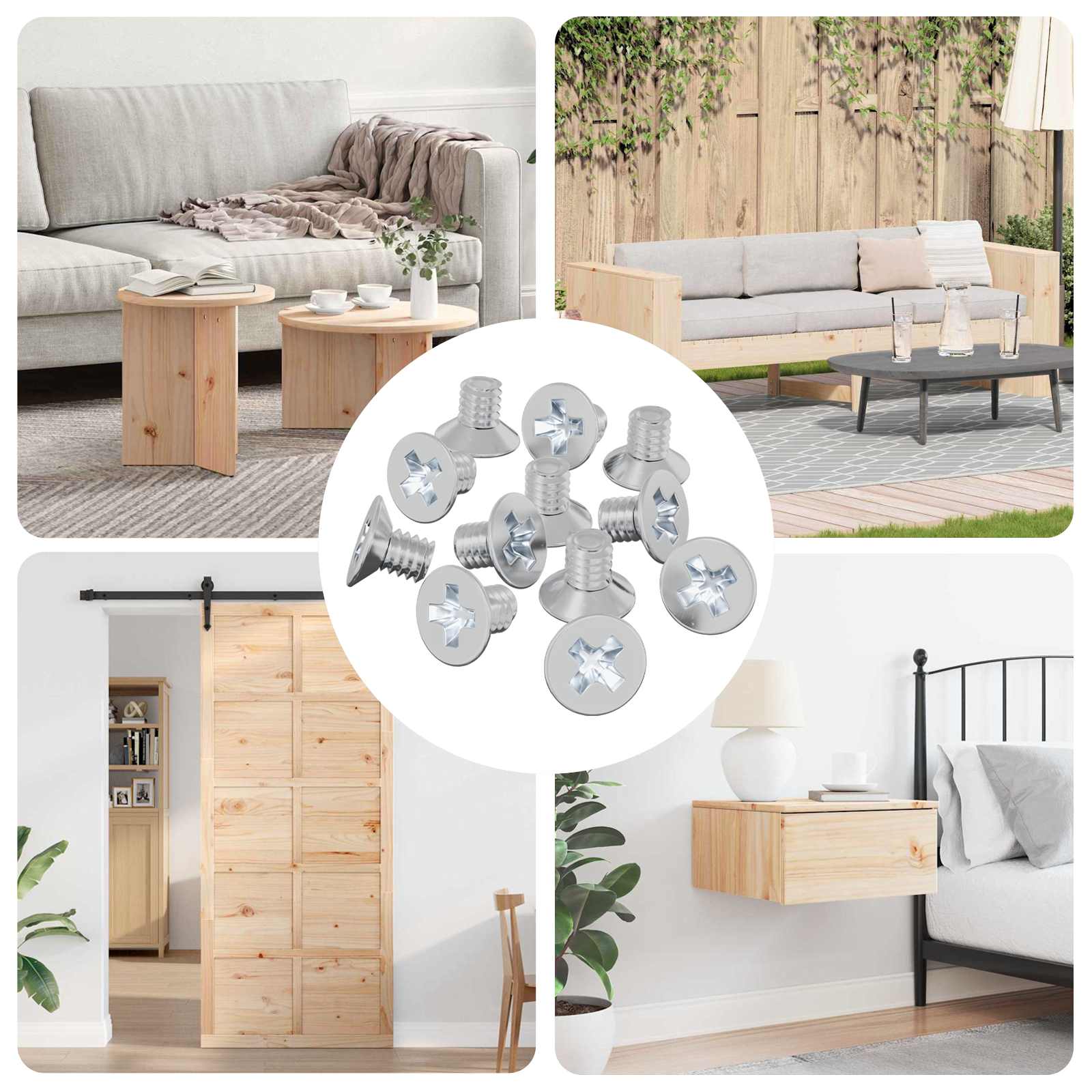 vidaXL Senkkopfschrauben 32727 pcs Silber Eisen