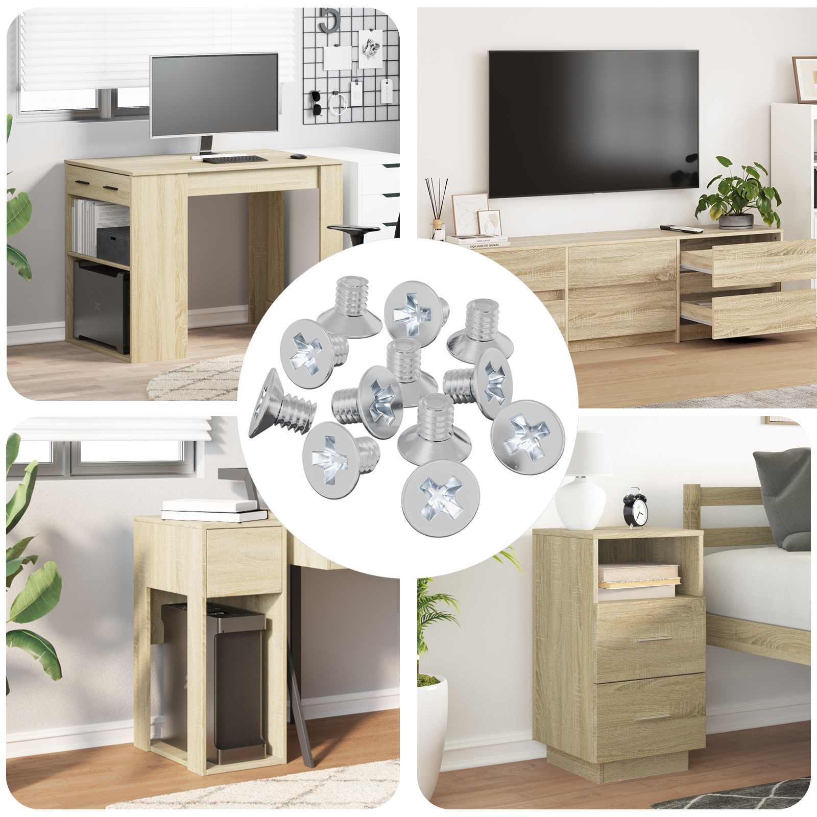 vidaXL Senkkopfschrauben 32727 pcs Silber Eisen