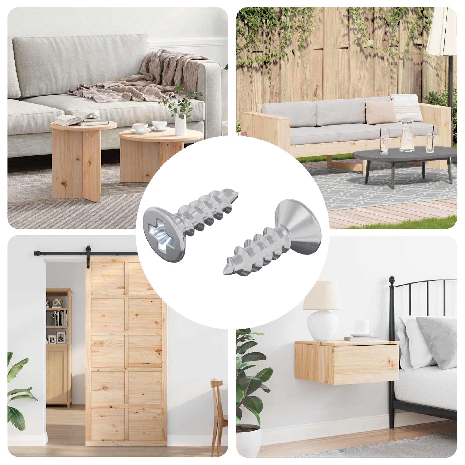 vidaXL Senkschraube 2 pcs Silber 4 x 12 mm Eisen