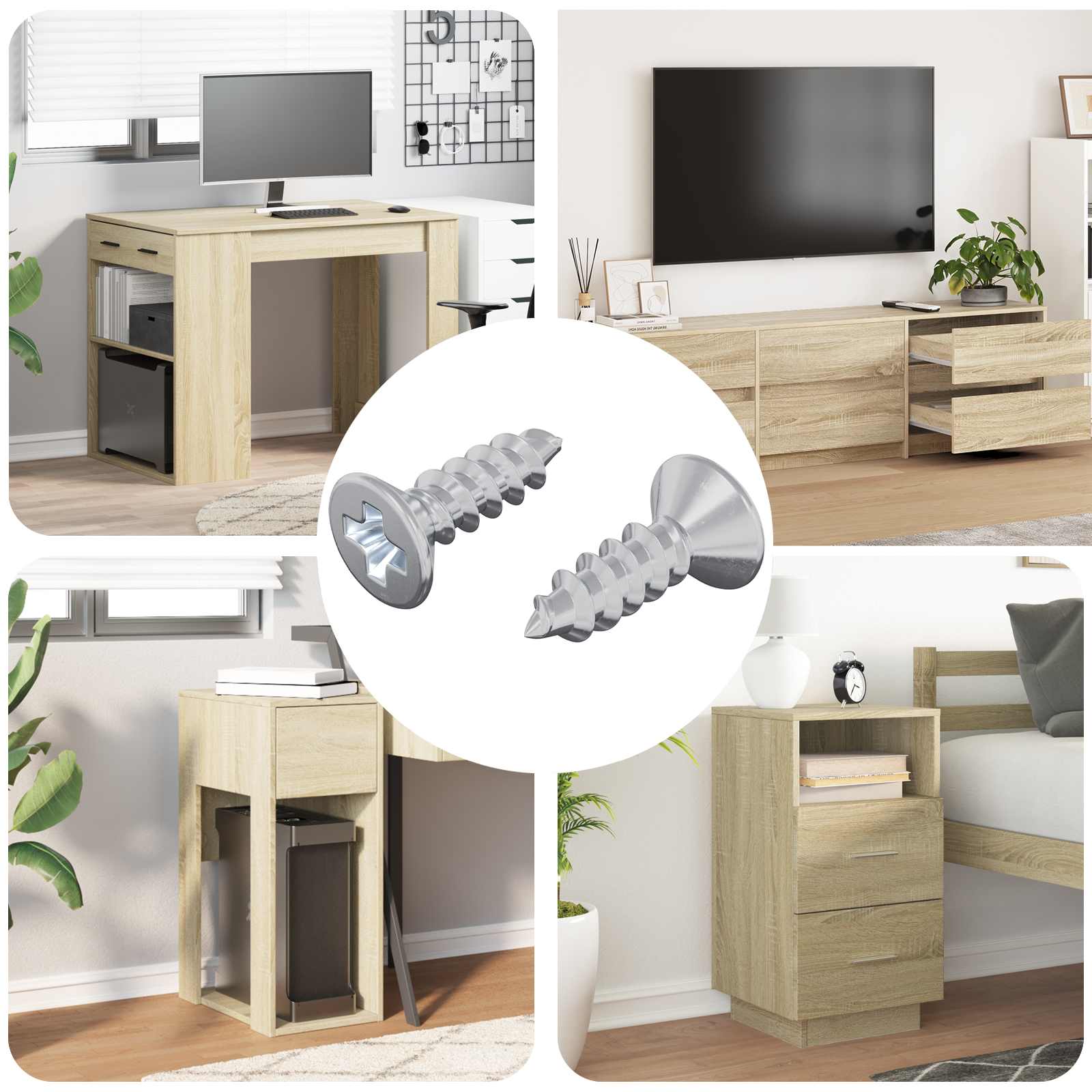 vidaXL Senkschraube 2 pcs Silber 4 x 12 mm Eisen