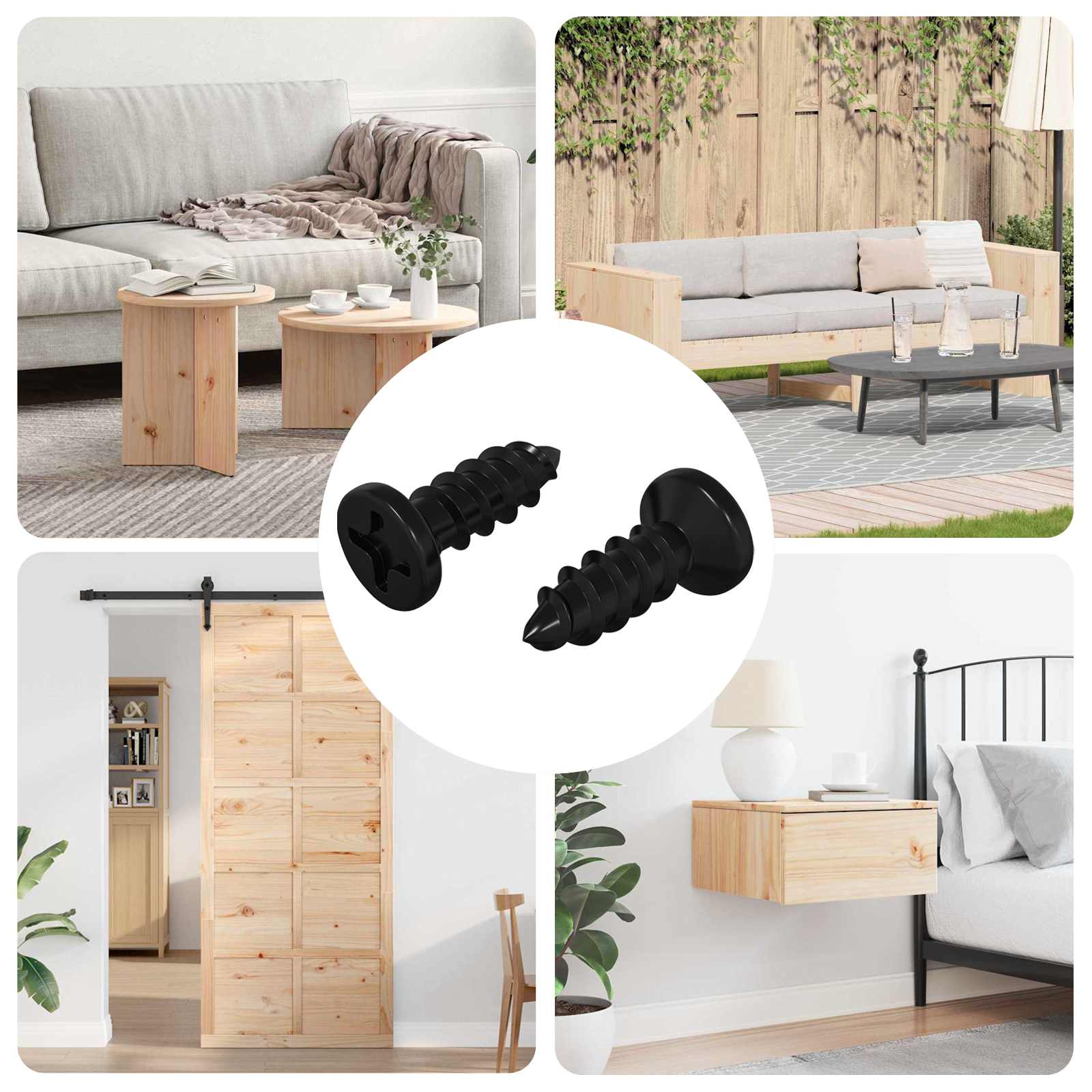 vidaXL Senkschraube 2 pcs Schwarz 4 x 12 mm Eisen