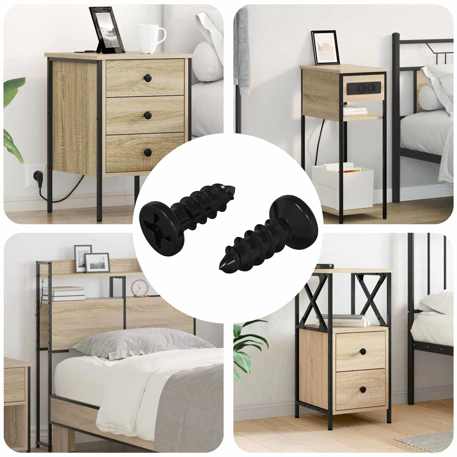 vidaXL Senkschraube 2 pcs Schwarz 4 x 12 mm Eisen